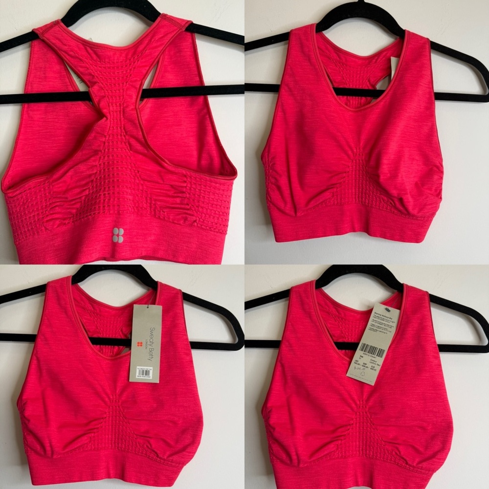 Sweaty Betty Stamina Sports Bra Size Medium Orange Red - Picture 4 of 16